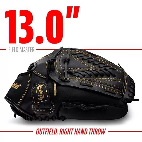 Franklin Sports Baseball  Softball Gloves  Field Master Adult  Youth Baseball  Softball Gloves  Right Hand  Left Hand Gloves  Infield  Outfield Mitts  Multiple Sizes  ColorsBlackGold