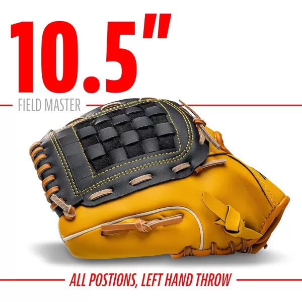 Franklin Sports Baseball  Softball Gloves  Field Master Adult  Youth Baseball  Softball Gloves  Right Hand  Left Hand Gloves  Infield  Outfield Mitts  Multiple Sizes  ColorsTan