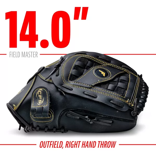 Franklin Sports Baseball  Softball Gloves  Field Master Adult  Youth Baseball  Softball Gloves  Right Hand  Left Hand Gloves  Infield  Outfield Mitts  Multiple Sizes  ColorsBlackGold