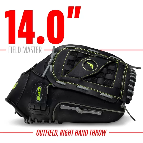 Franklin Sports Baseball  Softball Gloves  Field Master Adult  Youth Baseball  Softball Gloves  Right Hand  Left Hand Gloves  Infield  Outfield Mitts  Multiple Sizes  ColorsBlack
