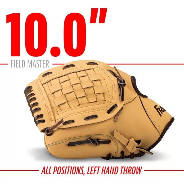 Franklin Sports Baseball  Softball Gloves  Field Master Adult  Youth Baseball  Softball Gloves  Right Hand  Left Hand Gloves  Infield  Outfield Mitts  Multiple Sizes  ColorsCamel