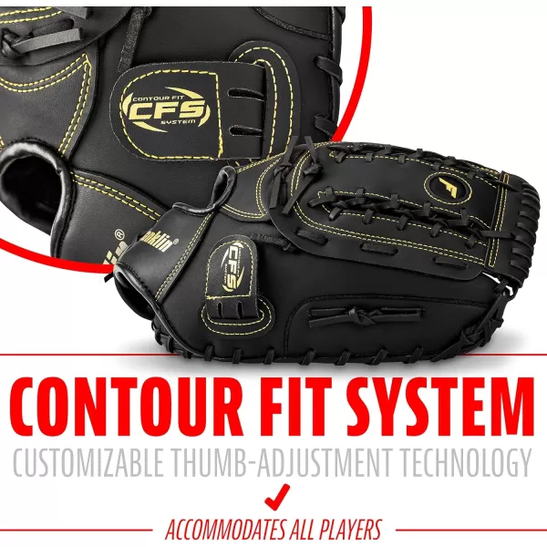 Franklin Sports Baseball  Softball Gloves  Field Master Adult  Youth Baseball  Softball Gloves  Right Hand  Left Hand Gloves  Infield  Outfield Mitts  Multiple Sizes  ColorsBlackGold
