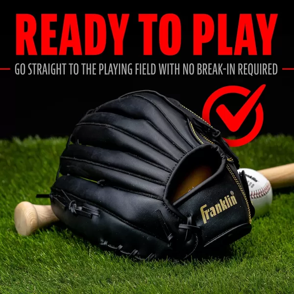 Franklin Sports Baseball  Softball Gloves  Field Master Adult  Youth Baseball  Softball Gloves  Right Hand  Left Hand Gloves  Infield  Outfield Mitts  Multiple Sizes  ColorsBlackGold