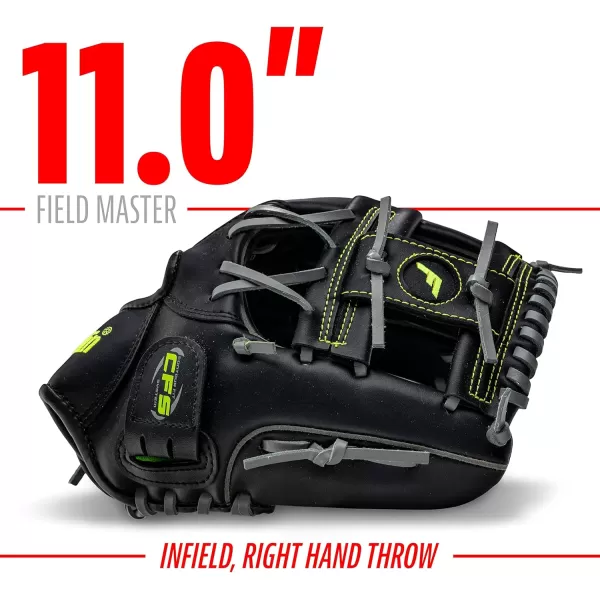 Franklin Sports Baseball  Softball Gloves  Field Master Adult  Youth Baseball  Softball Gloves  Right Hand  Left Hand Gloves  Infield  Outfield Mitts  Multiple Sizes  ColorsBlack