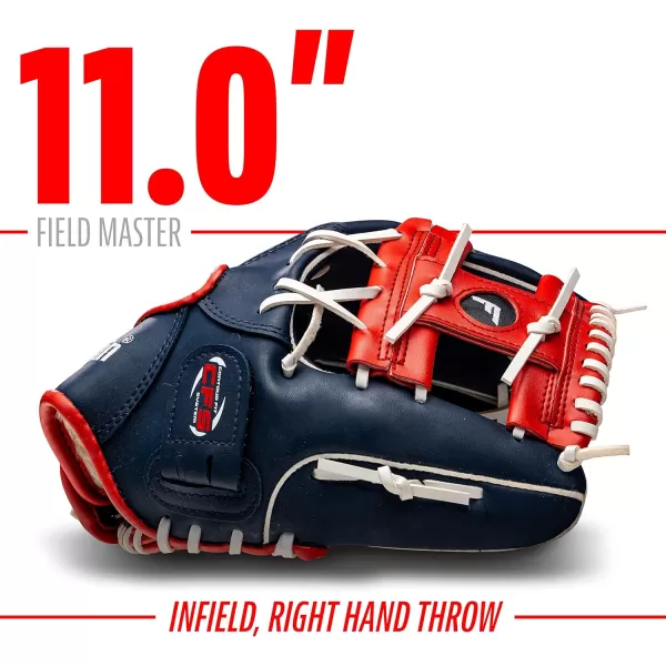 Franklin Sports Baseball  Softball Gloves  Field Master Adult  Youth Baseball  Softball Gloves  Right Hand  Left Hand Gloves  Infield  Outfield Mitts  Multiple Sizes  ColorsRed  White  Blue