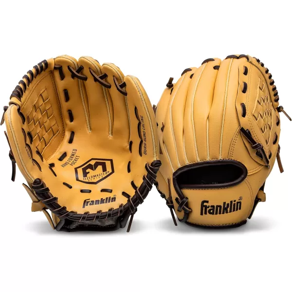 Franklin Sports Baseball  Softball Gloves  Field Master Adult  Youth Baseball  Softball Gloves  Right Hand  Left Hand Gloves  Infield  Outfield Mitts  Multiple Sizes  ColorsCamel