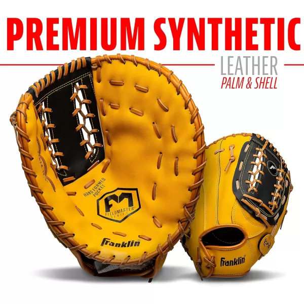 Franklin Sports Baseball  Softball Gloves  Field Master Adult  Youth Baseball  Softball Gloves  Right Hand  Left Hand Gloves  Infield  Outfield Mitts  Multiple Sizes  ColorsTan