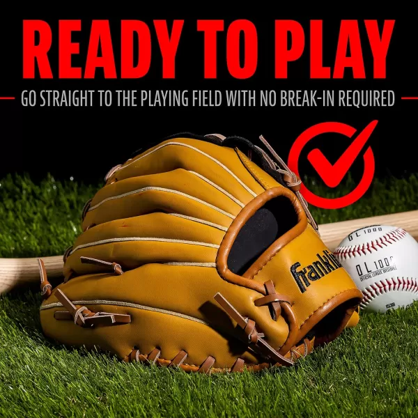 Franklin Sports Baseball  Softball Gloves  Field Master Adult  Youth Baseball  Softball Gloves  Right Hand  Left Hand Gloves  Infield  Outfield Mitts  Multiple Sizes  ColorsTan
