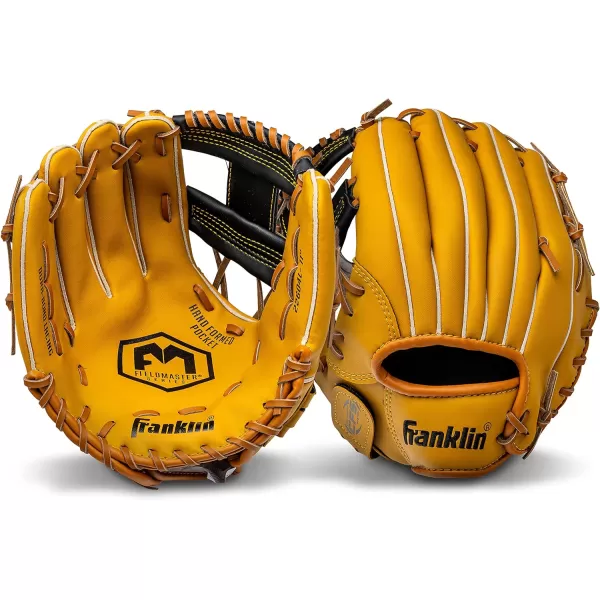 Franklin Sports Baseball  Softball Gloves  Field Master Adult  Youth Baseball  Softball Gloves  Right Hand  Left Hand Gloves  Infield  Outfield Mitts  Multiple Sizes  ColorsTan