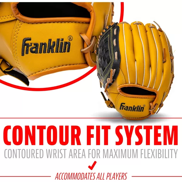 Franklin Sports Baseball  Softball Gloves  Field Master Adult  Youth Baseball  Softball Gloves  Right Hand  Left Hand Gloves  Infield  Outfield Mitts  Multiple Sizes  ColorsTan