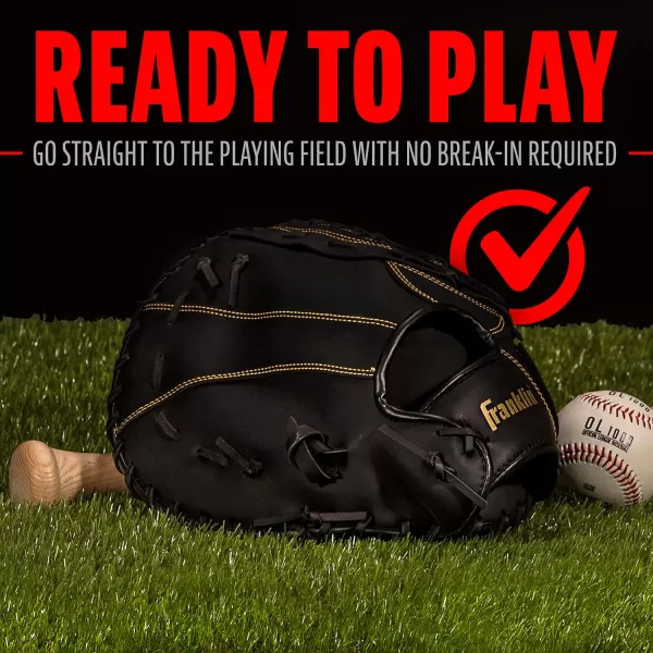 Franklin Sports Baseball  Softball Gloves  Field Master Adult  Youth Baseball  Softball Gloves  Right Hand  Left Hand Gloves  Infield  Outfield Mitts  Multiple Sizes  ColorsBlackGold