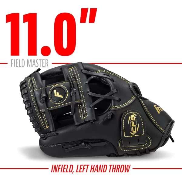 Franklin Sports Baseball  Softball Gloves  Field Master Adult  Youth Baseball  Softball Gloves  Right Hand  Left Hand Gloves  Infield  Outfield Mitts  Multiple Sizes  ColorsBlackGold