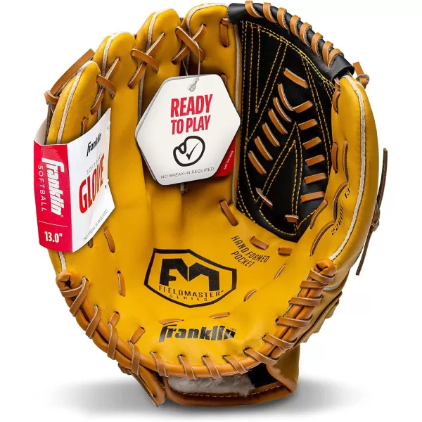 Franklin Sports Baseball  Softball Gloves  Field Master Adult  Youth Baseball  Softball Gloves  Right Hand  Left Hand Gloves  Infield  Outfield Mitts  Multiple Sizes  ColorsTan