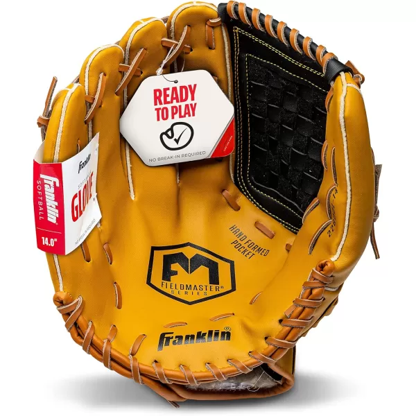 Franklin Sports Baseball  Softball Gloves  Field Master Adult  Youth Baseball  Softball Gloves  Right Hand  Left Hand Gloves  Infield  Outfield Mitts  Multiple Sizes  ColorsTan