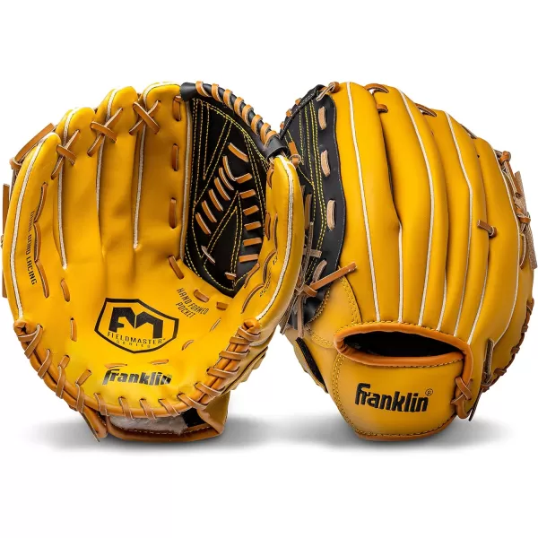 Franklin Sports Baseball  Softball Gloves  Field Master Adult  Youth Baseball  Softball Gloves  Right Hand  Left Hand Gloves  Infield  Outfield Mitts  Multiple Sizes  ColorsTan
