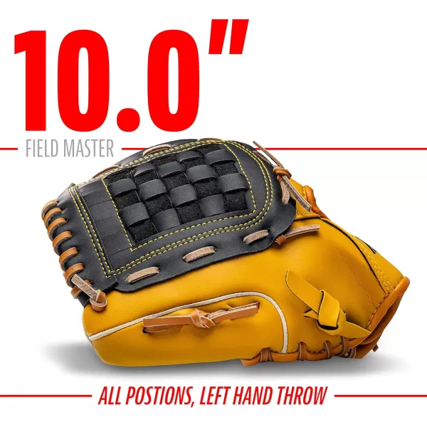 Franklin Sports Baseball  Softball Gloves  Field Master Adult  Youth Baseball  Softball Gloves  Right Hand  Left Hand Gloves  Infield  Outfield Mitts  Multiple Sizes  ColorsTan
