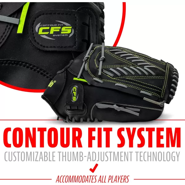 Franklin Sports Baseball  Softball Gloves  Field Master Adult  Youth Baseball  Softball Gloves  Right Hand  Left Hand Gloves  Infield  Outfield Mitts  Multiple Sizes  ColorsBlack