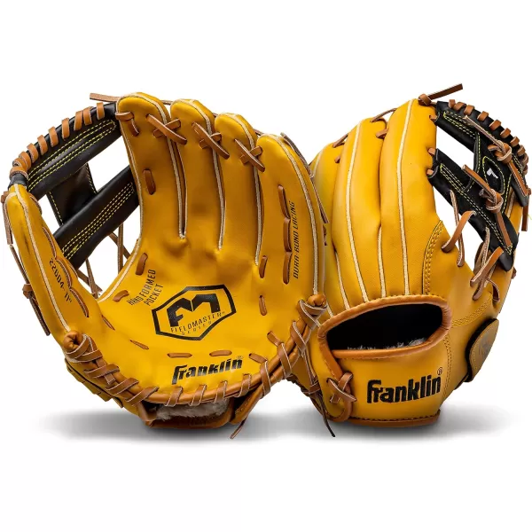 Franklin Sports Baseball  Softball Gloves  Field Master Adult  Youth Baseball  Softball Gloves  Right Hand  Left Hand Gloves  Infield  Outfield Mitts  Multiple Sizes  ColorsTan