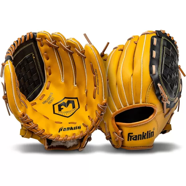 Franklin Sports Baseball  Softball Gloves  Field Master Adult  Youth Baseball  Softball Gloves  Right Hand  Left Hand Gloves  Infield  Outfield Mitts  Multiple Sizes  ColorsTan