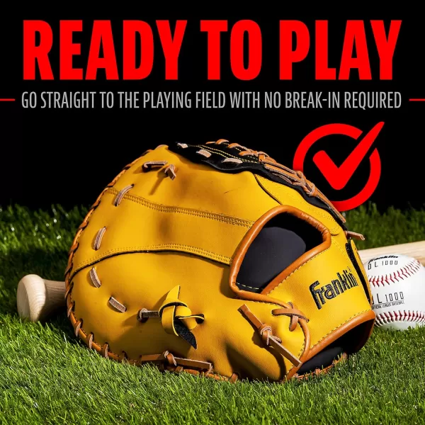Franklin Sports Baseball  Softball Gloves  Field Master Adult  Youth Baseball  Softball Gloves  Right Hand  Left Hand Gloves  Infield  Outfield Mitts  Multiple Sizes  ColorsTan