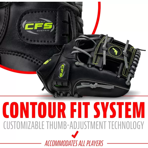 Franklin Sports Baseball  Softball Gloves  Field Master Adult  Youth Baseball  Softball Gloves  Right Hand  Left Hand Gloves  Infield  Outfield Mitts  Multiple Sizes  ColorsBlack