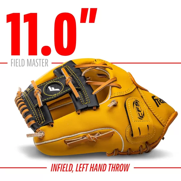 Franklin Sports Baseball  Softball Gloves  Field Master Adult  Youth Baseball  Softball Gloves  Right Hand  Left Hand Gloves  Infield  Outfield Mitts  Multiple Sizes  ColorsTan
