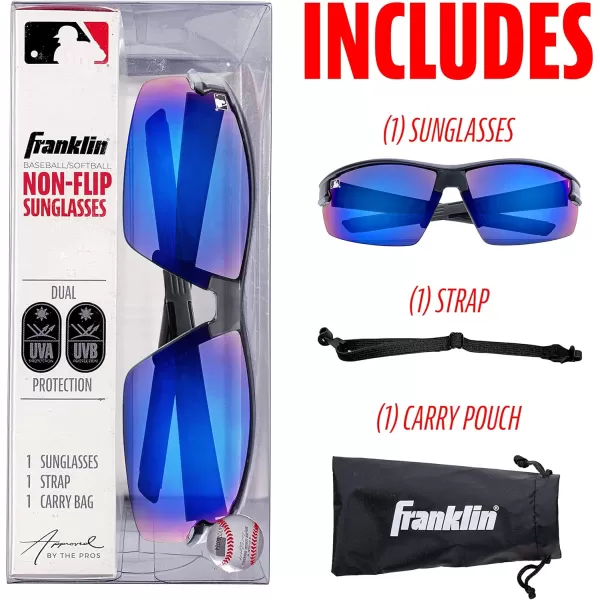 Franklin Sports Baseball  Softball Sunglasses  Mens  Womens Sports Sunglasses  Flip Up Shades  Non Flip GlassesBlack