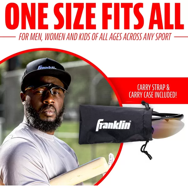 Franklin Sports Baseball  Softball Sunglasses  Mens  Womens Sports Sunglasses  Flip Up Shades  Non Flip GlassesBlack