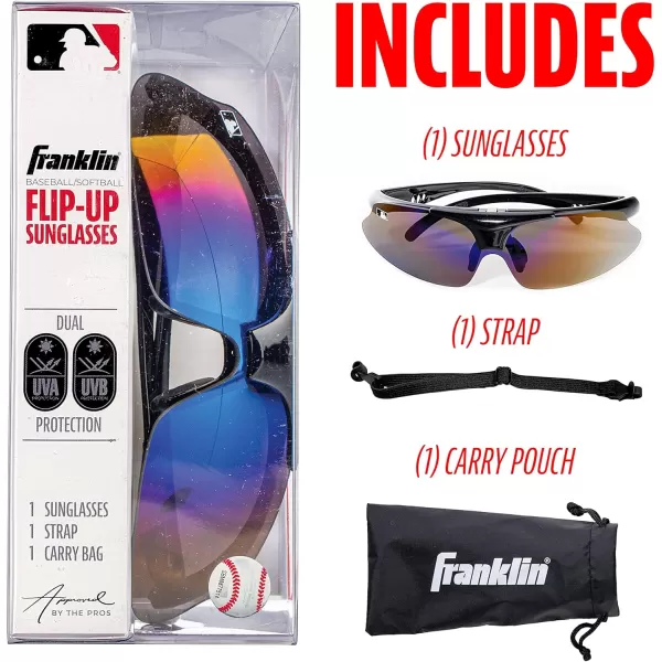 Franklin Sports Baseball  Softball Sunglasses  Mens  Womens Sports Sunglasses  Flip Up Shades  Non Flip GlassesBlack