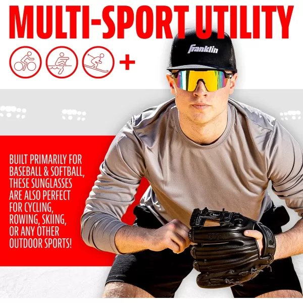 Franklin Sports Baseball  Softball Sunglasses  Mens  Womens Sports Sunglasses  Flip Up Shades  Non Flip GlassesBlackMulti