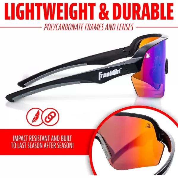 Franklin Sports Baseball  Softball Sunglasses  Mens  Womens Sports Sunglasses  Flip Up Shades  Non Flip GlassesBlackMulti