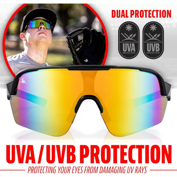 Franklin Sports Baseball  Softball Sunglasses  Mens  Womens Sports Sunglasses  Flip Up Shades  Non Flip GlassesBlackMulti