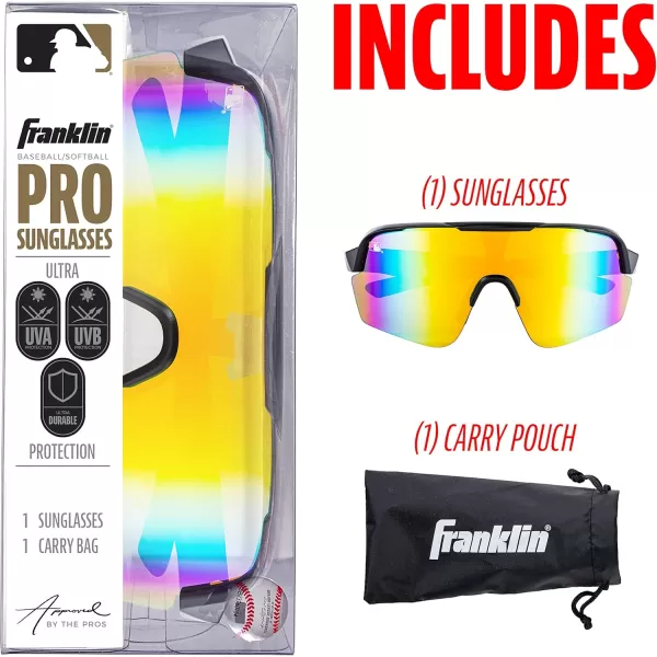 Franklin Sports Baseball  Softball Sunglasses  Mens  Womens Sports Sunglasses  Flip Up Shades  Non Flip GlassesBlackMulti