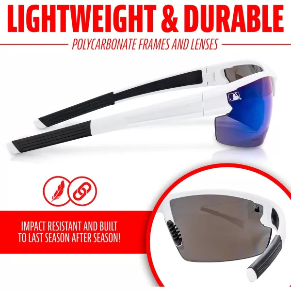 Franklin Sports Baseball  Softball Sunglasses  Mens  Womens Sports Sunglasses  Flip Up Shades  Non Flip GlassesWhite