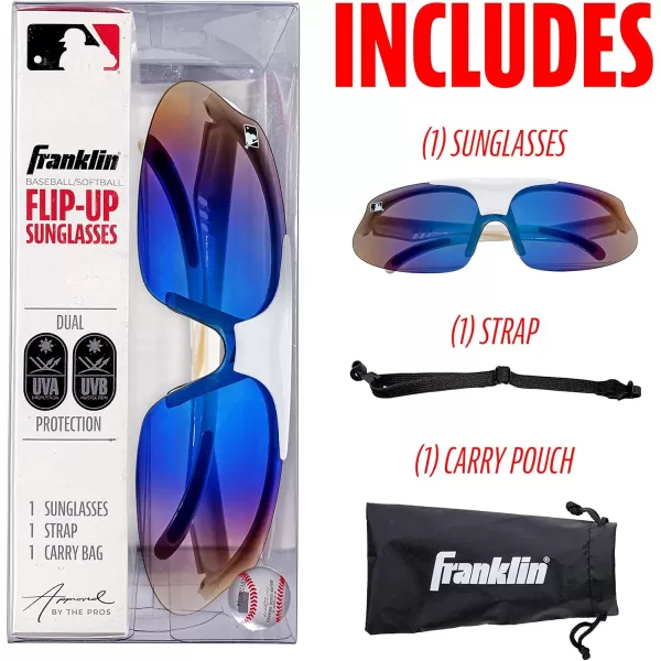 Franklin Sports Baseball  Softball Sunglasses  Mens  Womens Sports Sunglasses  Flip Up Shades  Non Flip GlassesWhite