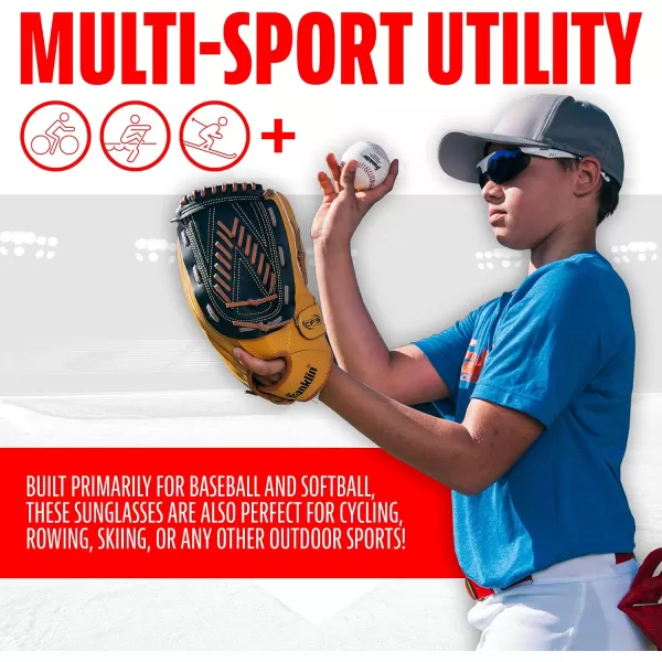 Franklin Sports Baseball  Softball Sunglasses  Mens  Womens Sports Sunglasses  Flip Up Shades  Non Flip GlassesWhite