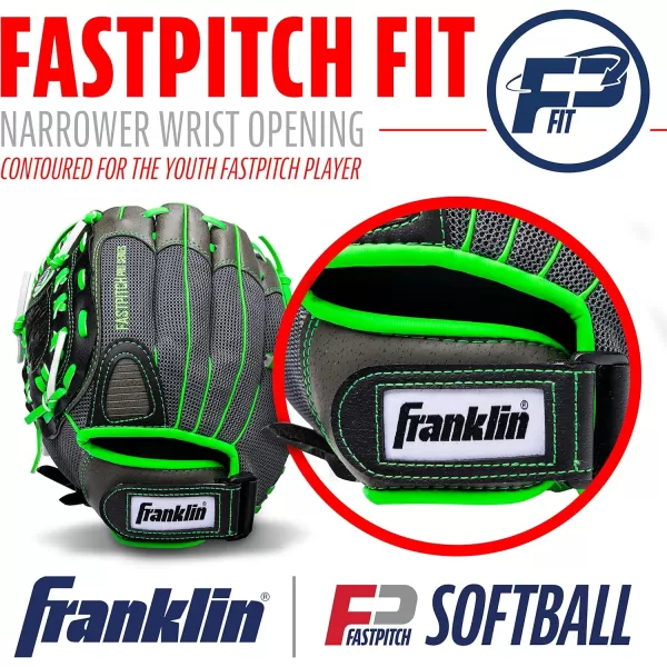 Franklin Sports Girls Softball Glove  Womens Windmill Fastpitch  Slowpitch Softball GloveLime