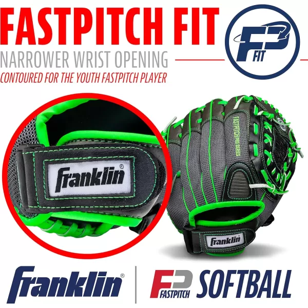 Franklin Sports Girls Softball Glove  Womens Windmill Fastpitch  Slowpitch Softball GloveLime