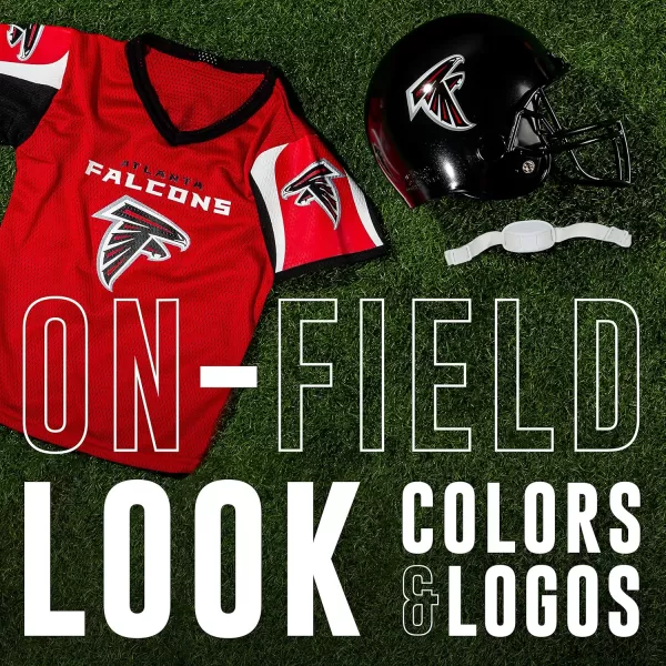 Franklin Sports NFL Kids Helmet  Jersey Sets  Youth NFL Team Uniform Sets  Costume Set  Helmet Jersey  ChinstrapMediumAtlanta Falcons