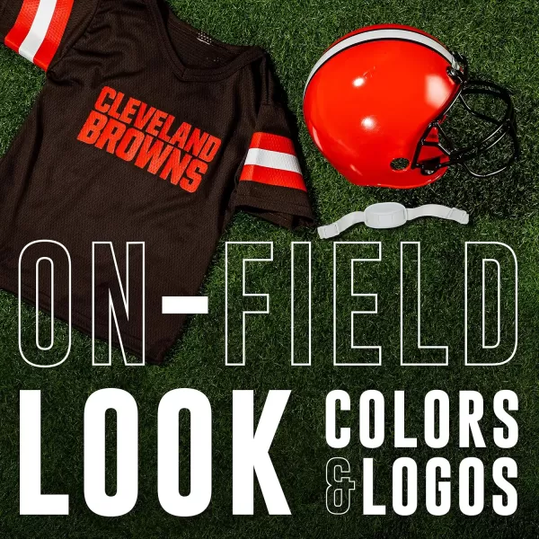 Franklin Sports NFL Kids Helmet  Jersey Sets  Youth NFL Team Uniform Sets  Costume Set  Helmet Jersey  ChinstrapMediumCleveland Browns