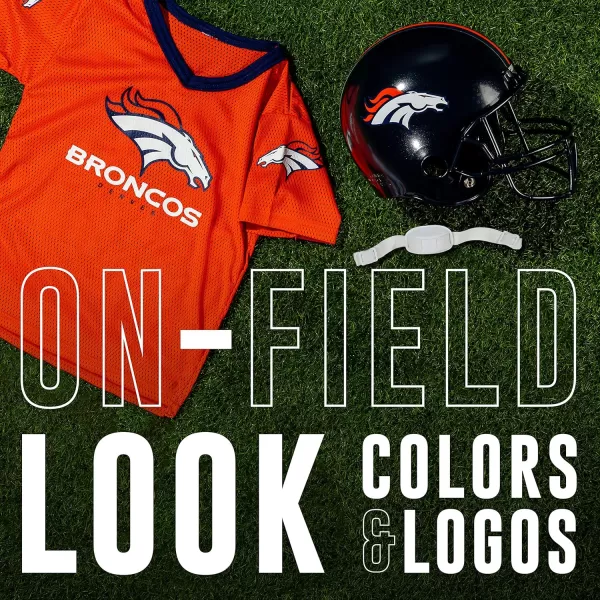 Franklin Sports NFL Kids Helmet  Jersey Sets  Youth NFL Team Uniform Sets  Costume Set  Helmet Jersey  ChinstrapMediumDenver Broncos