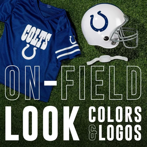 Franklin Sports NFL Kids Helmet  Jersey Sets  Youth NFL Team Uniform Sets  Costume Set  Helmet Jersey  ChinstrapMediumIndianapolis Colts
