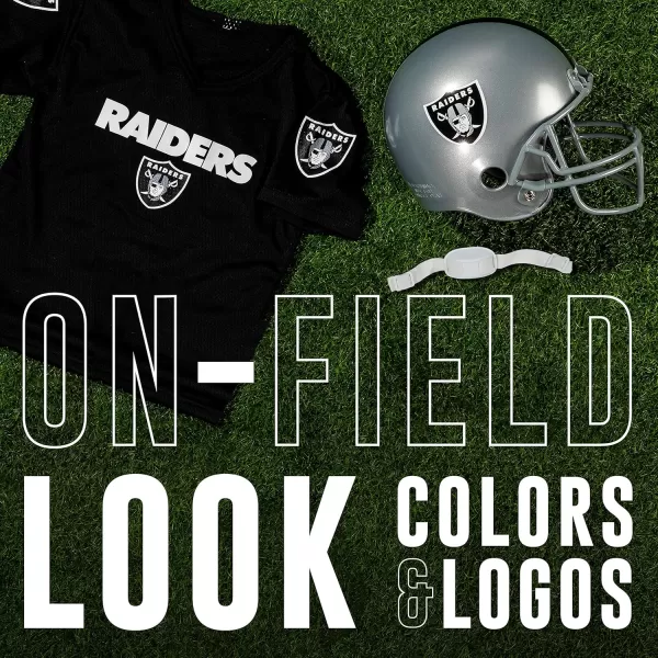 Franklin Sports NFL Kids Helmet  Jersey Sets  Youth NFL Team Uniform Sets  Costume Set  Helmet Jersey  ChinstrapMediumLas Vegas Raiders