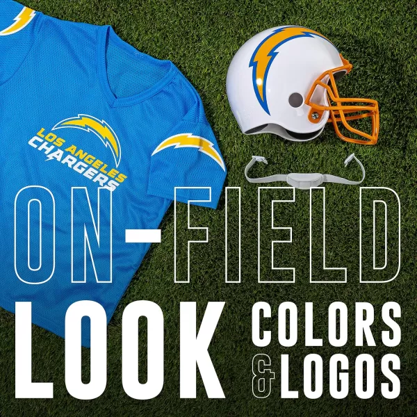 Franklin Sports NFL Kids Helmet  Jersey Sets  Youth NFL Team Uniform Sets  Costume Set  Helmet Jersey  ChinstrapMediumLos Angeles Chargers