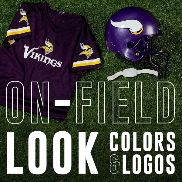 Franklin Sports NFL Kids Helmet  Jersey Sets  Youth NFL Team Uniform Sets  Costume Set  Helmet Jersey  ChinstrapMediumMinnesota Vikings