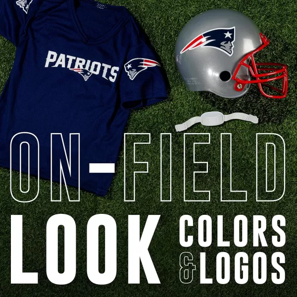 Franklin Sports NFL Kids Helmet  Jersey Sets  Youth NFL Team Uniform Sets  Costume Set  Helmet Jersey  ChinstrapMediumNew England Patriots
