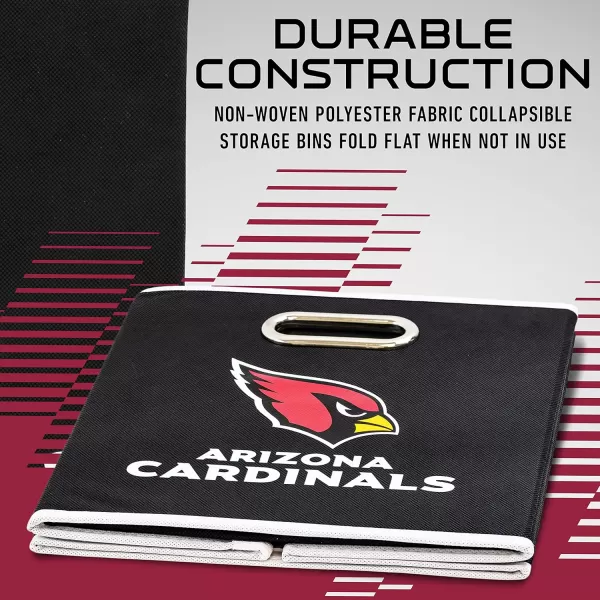 Franklin Sports NFL Storage Bins  Collapsible Cube Container  Storage Basket  NFL Office Bedroom  Living Room Dcor  11quotx11quotArizona Cardinals