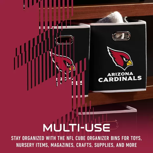 Franklin Sports NFL Storage Bins  Collapsible Cube Container  Storage Basket  NFL Office Bedroom  Living Room Dcor  11quotx11quotArizona Cardinals