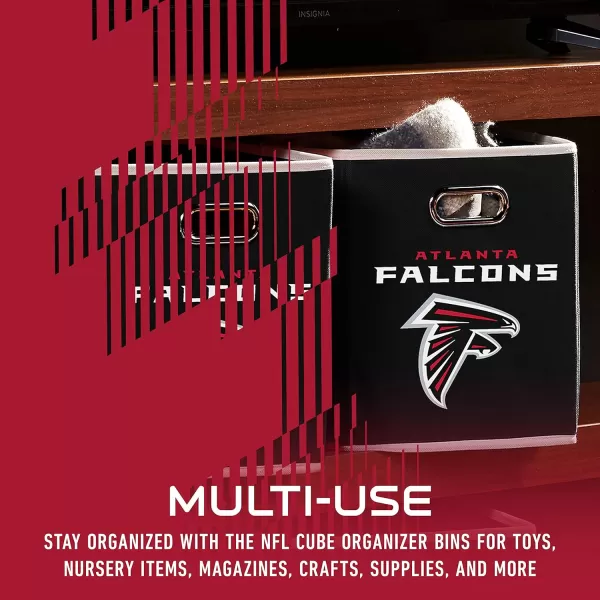 Franklin Sports NFL Storage Bins  Collapsible Cube Container  Storage Basket  NFL Office Bedroom  Living Room Dcor  11quotx11quotAtlanta Falcons