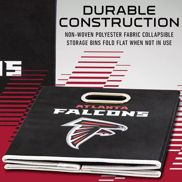 Franklin Sports NFL Storage Bins  Collapsible Cube Container  Storage Basket  NFL Office Bedroom  Living Room Dcor  11quotx11quotAtlanta Falcons